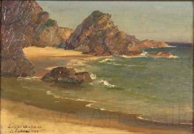 Lionel Walden Rocky Shore, oil painting by Lionel Walden,